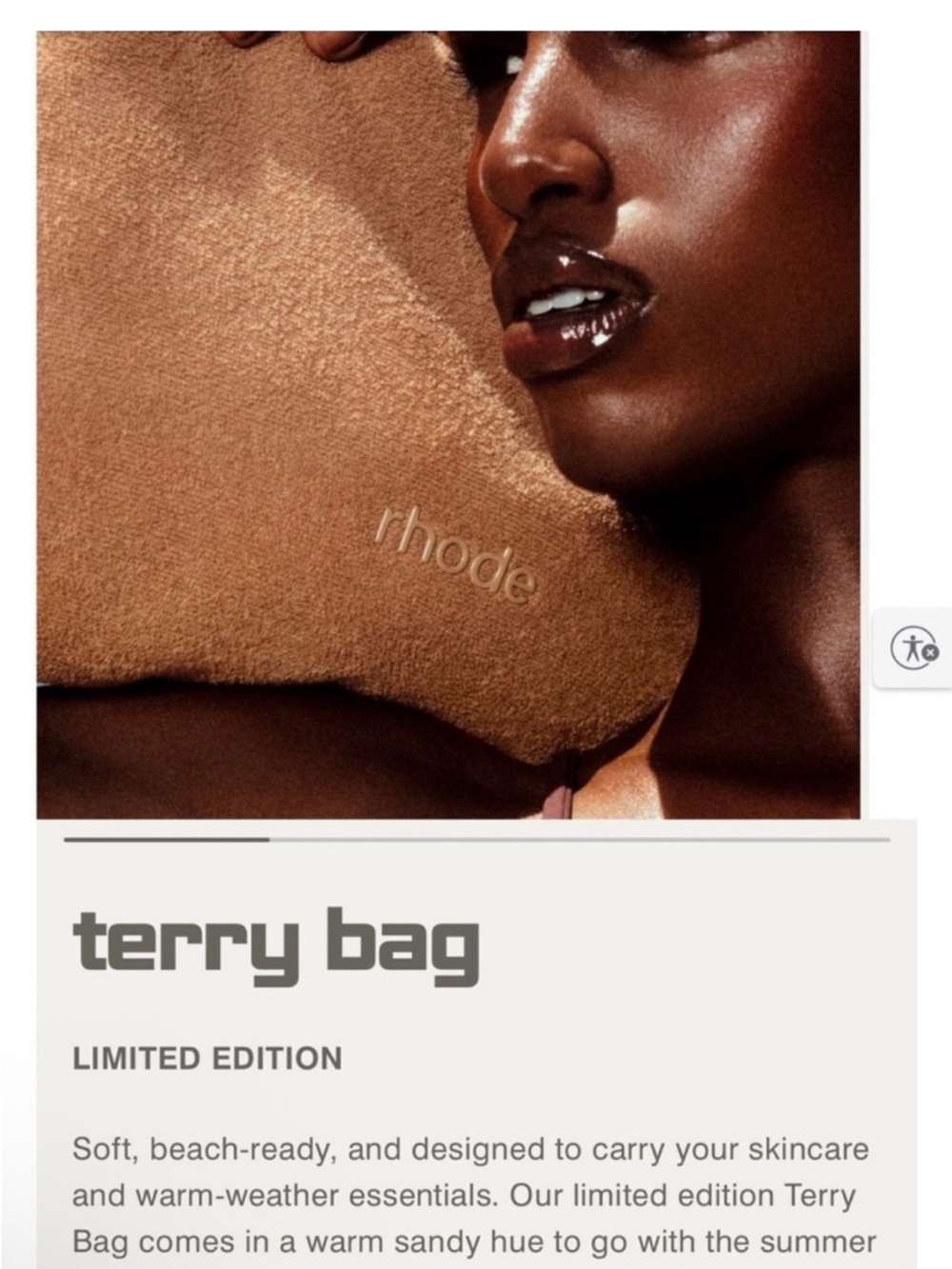 RHODE Terry Toiletry Bag in Sandy Tan